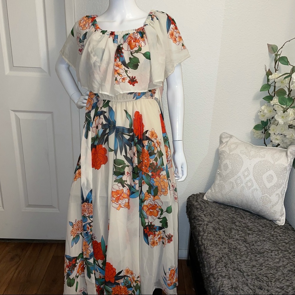 Une Ame Dress Floral Pattern Long - Picture 1 of 14